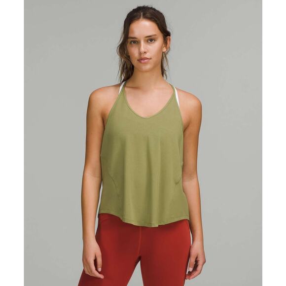 Lululemon Modal-Silk Yoga Tank Top Bronze Green Size 2 - Picture 1 of 5